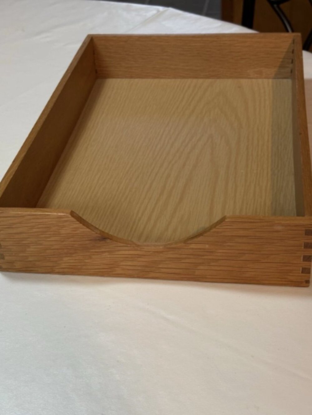 Vintage Wood Desk LEGAL Organizer Tray Dovetail Wood Office In Out Box